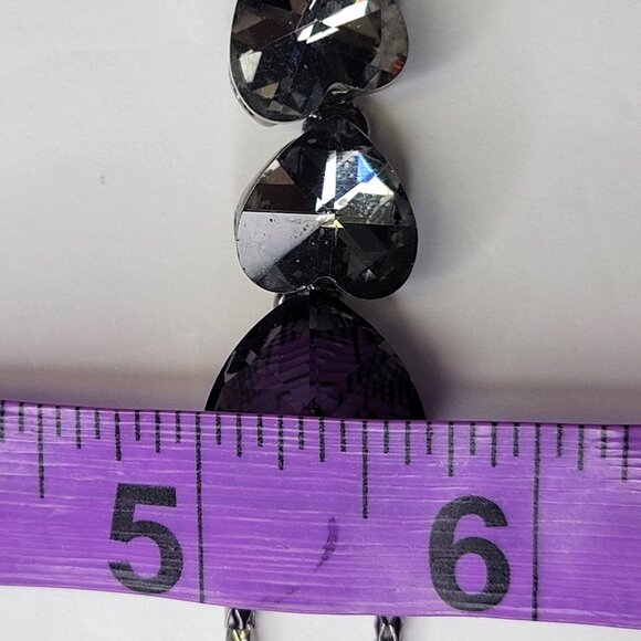 Crystal Heart Shape Pendants Necklace Long Statement Heart shape Necklace - Picture 12 of 14